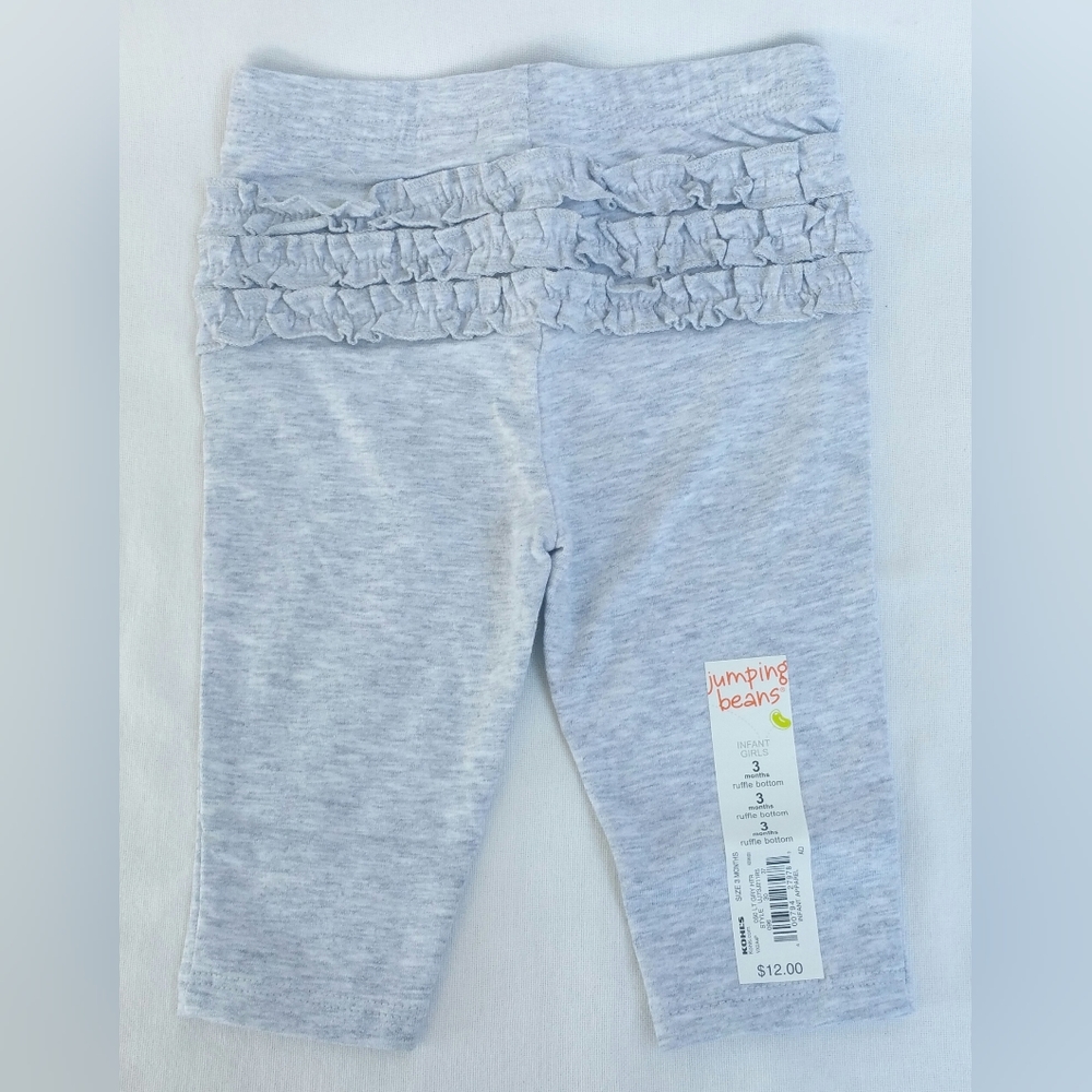 Jumping Beans Ruffled Leggings Light Gray Heather Baby Girl Size 9M